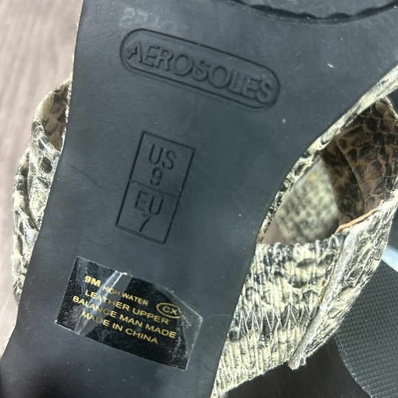 Nwot New Aerosoles High Water Snakeskin block heel slides - Picture 6 of 7